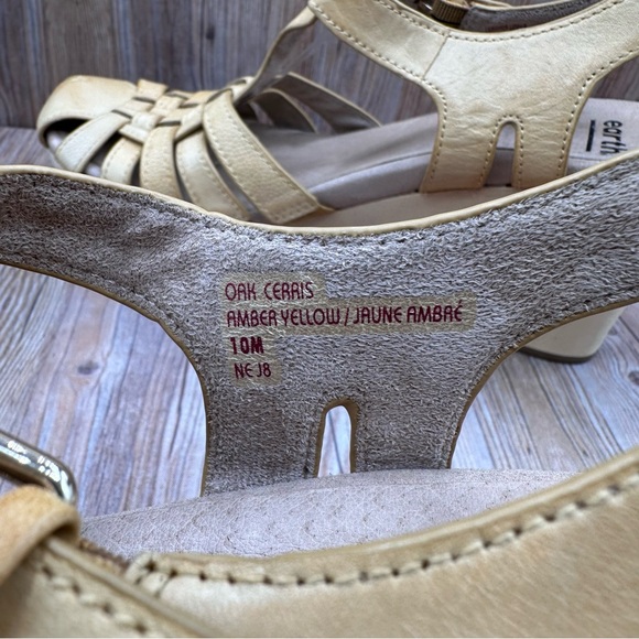 Earth Origins Oak Cerris Platform Block Heel Amber Yellow Sandals Size 10 - Picture 8 of 9